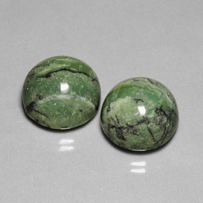 캐럿 천연 그린 서펜틴 보석, 라운드 컷, 13.93 mm, 불투명체