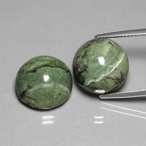 캐럿 천연 그린 서펜틴 보석, 라운드 컷, 13.93 mm, 불투명체