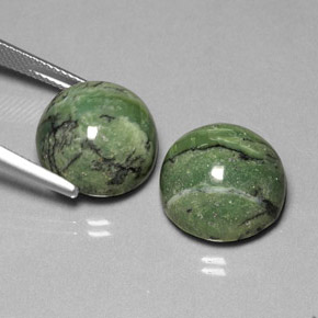 캐럿 천연 그린 서펜틴 보석, 라운드 컷, 13.93 mm, 불투명체