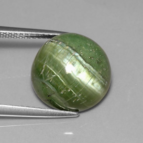 6.40캐럿 천연 그린 서펜틴, 라운드 컷, 12.45 mm, 불투명체