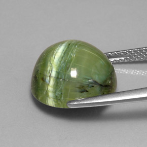 7.64캐럿 천연 노란빛 그린 서펜틴, 라운드 컷, 13.06 mm, 불투명체