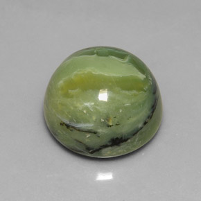 8.26캐럿 천연 노란빛 그린 서펜틴, 라운드 컷, 13.06 mm, 불투명체