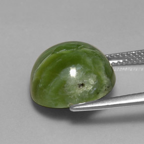 7.28캐럿 천연 노란빛 그린 서펜틴, 라운드 컷, 13.30 mm, 불투명체