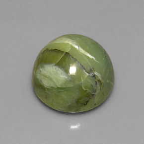 7.23캐럿 천연 노란빛 그린 서펜틴, 라운드 컷, 12.61 mm, 불투명체
