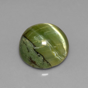 6.30캐럿 천연 노란빛 그린 서펜틴, 라운드 컷, 12.63 mm, 불투명체