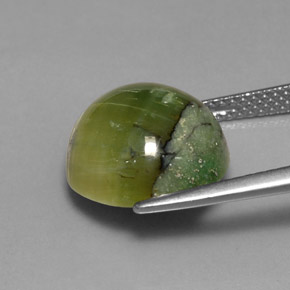 6.30캐럿 천연 노란빛 그린 서펜틴, 라운드 컷, 12.63 mm, 불투명체