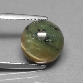 3.63캐럿 천연 노란빛 그린 서펜틴, 라운드 컷, 10.04 mm, 불투명체