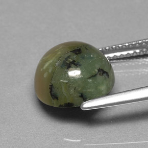 3.63캐럿 천연 노란빛 그린 서펜틴, 라운드 컷, 10.04 mm, 불투명체