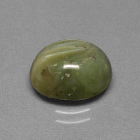 2.95캐럿 천연 노란빛 그린 서펜틴, 타원형 컷, 11×8.7 mm, 불투명체