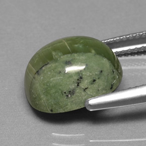 4.84캐럿 천연 그린 서펜틴, 타원형 컷, 12.5×10.4 mm, 불투명체