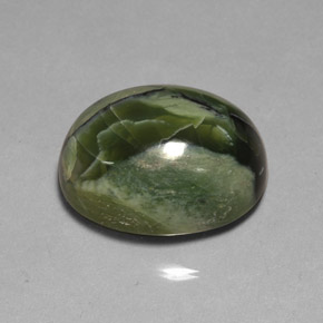26.53캐럿 천연 그린 서펜틴, 타원형 컷, 22.3×18 mm, 불투명체