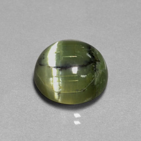 7.53캐럿 천연 노란빛 그린 서펜틴, 라운드 컷, 13.59 mm, 불투명체