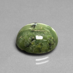 7.13캐럿 천연 노란빛 그린 서펜틴, 타원형 컷, 14.6×12 mm, 불투명체