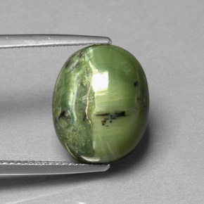 7.13캐럿 천연 노란빛 그린 서펜틴, 타원형 컷, 14.6×12 mm, 불투명체