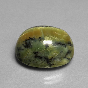 10.26캐럿 천연 노란빛 그린 서펜틴, 타원형 컷, 16.3×12.1 mm, 불투명체