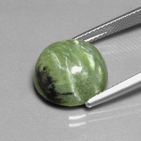 7.91캐럿 천연 노란빛 그린 서펜틴, 라운드 컷, 13.50 mm, 불투명체