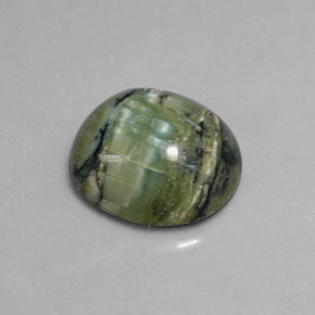 4.29캐럿 천연 노란빛 그린 서펜틴, 타원형 컷, 12.3×10.4 mm, 불투명체