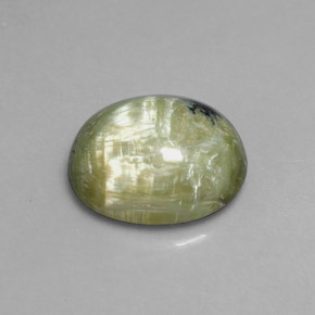 3.97캐럿 천연 노란빛 그린 서펜틴, 타원형 컷, 12.6×10 mm, 불투명체