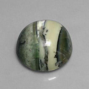 7.52캐럿 천연 노란빛 그린 서펜틴, 라운드 컷, 13.18 mm, 불투명체