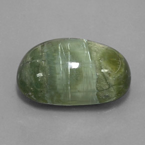 14.20캐럿 천연 그린 서펜틴, 타원형 컷, 20.6×13.4 mm, 불투명체