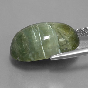 14.20캐럿 천연 그린 서펜틴, 타원형 컷, 20.6×13.4 mm, 불투명체