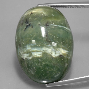 42.50캐럿 천연 따뜻한 녹색 서펜틴, 타원형 컷, 28×20.6 mm, 불투명체
