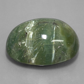 42.50캐럿 천연 따뜻한 녹색 서펜틴, 타원형 컷, 28×20.6 mm, 불투명체