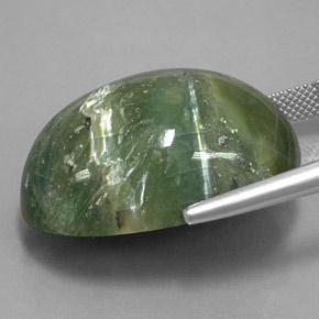 42.50캐럿 천연 따뜻한 녹색 서펜틴, 타원형 컷, 28×20.6 mm, 불투명체