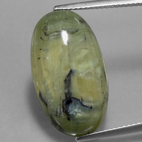 9.95캐럿 천연 그린 서펜틴, 타원형 컷, 22×12.7 mm, 불투명체