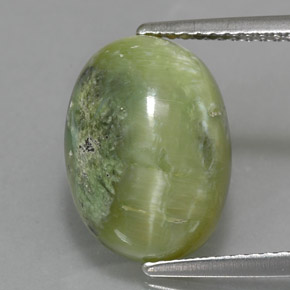 5.32캐럿 천연 그린 서펜틴, 타원형 컷, 14×10.2 mm, 불투명체