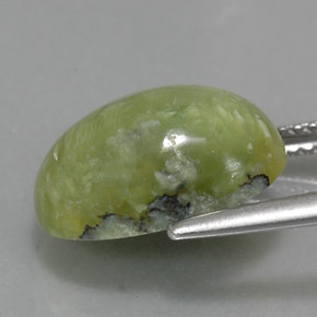 5.32캐럿 천연 그린 서펜틴, 타원형 컷, 14×10.2 mm, 불투명체