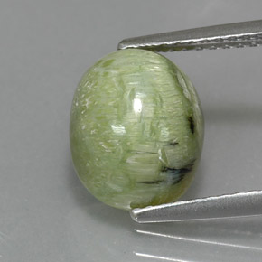 2.57캐럿 천연 그린 서펜틴, 타원형 컷, 10.4×8.5 mm, 불투명체