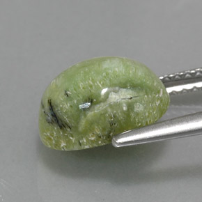 2.57캐럿 천연 그린 서펜틴, 타원형 컷, 10.4×8.5 mm, 불투명체