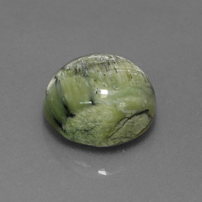 2.76캐럿 천연 노란빛 그린 서펜틴, 라운드 컷, 9.84 mm, 불투명체