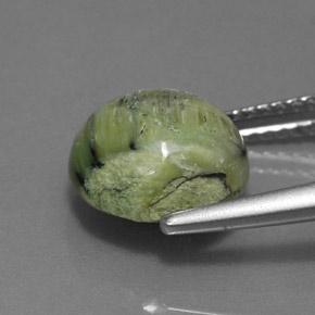 2.76캐럿 천연 노란빛 그린 서펜틴, 라운드 컷, 9.84 mm, 불투명체