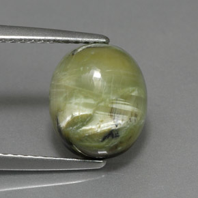 2.93캐럿 천연 그린 서펜틴, 타원형 컷, 10.2×8.7 mm, 불투명체