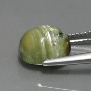2.93캐럿 천연 그린 서펜틴, 타원형 컷, 10.2×8.7 mm, 불투명체