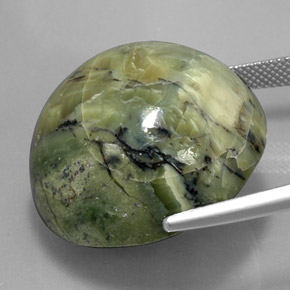 58.61캐럿 천연 노란빛 그린 서펜틴, 라운드 컷, 25.61 mm, 불투명체