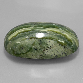 49.97캐럿 천연 그린 서펜틴, 타원형 컷, 36.5×19.6 mm, 불투명체