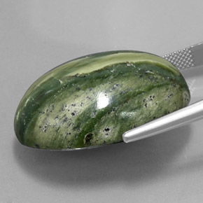 47.57캐럿 천연 그린 서펜틴, 타원형 컷, 29.9×23 mm, 불투명체