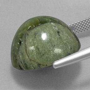 20.97캐럿 천연 그린 서펜틴, 라운드 컷, 18.40 mm, 불투명체