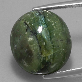 14.38캐럿 천연 그린 서펜틴, 타원형 컷, 17.2×15.7 mm, 불투명체