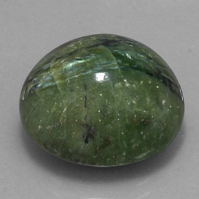 14.38캐럿 천연 그린 서펜틴, 타원형 컷, 17.2×15.7 mm, 불투명체