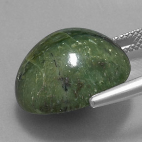 14.38캐럿 천연 그린 서펜틴, 타원형 컷, 17.2×15.7 mm, 불투명체