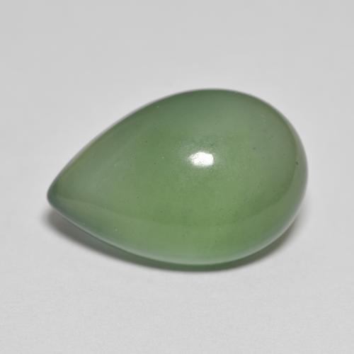 8.76캐럿 천연 흙빛 녹색 서펜틴, 배 모양, 16.5×11.1 mm, 투명한