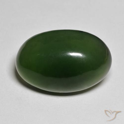 18.23ct 자연스러운 짙은 녹색 음흉한, 타원형, 투명한