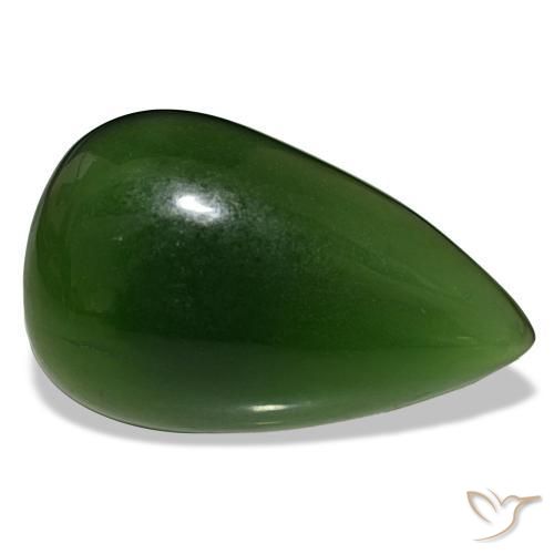 15.80캐럿 천연 해초 녹색 서펜틴, 배 모양, 24.4×15.3 mm, 투명한