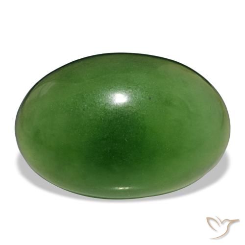 9.58캐럿 천연 해초 녹색 서펜틴, 타원형 컷, 19.5×13.3 mm, 투명한