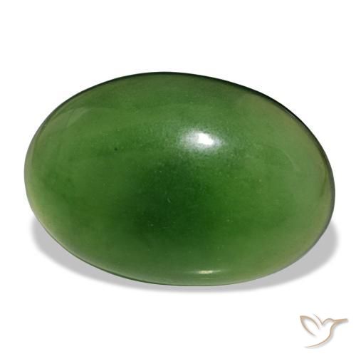 9.58캐럿 천연 해초 녹색 서펜틴, 타원형 컷, 19.5×13.3 mm, 투명한