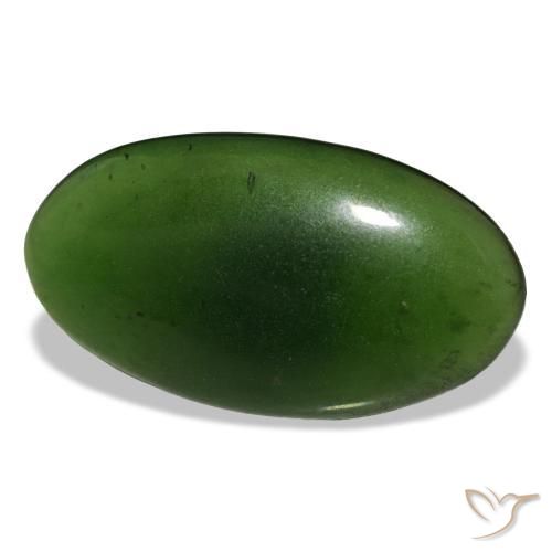 11.55캐럿 천연 다크 그린 서펜틴, 타원형 컷, 23.6×13.1 mm, 투명한